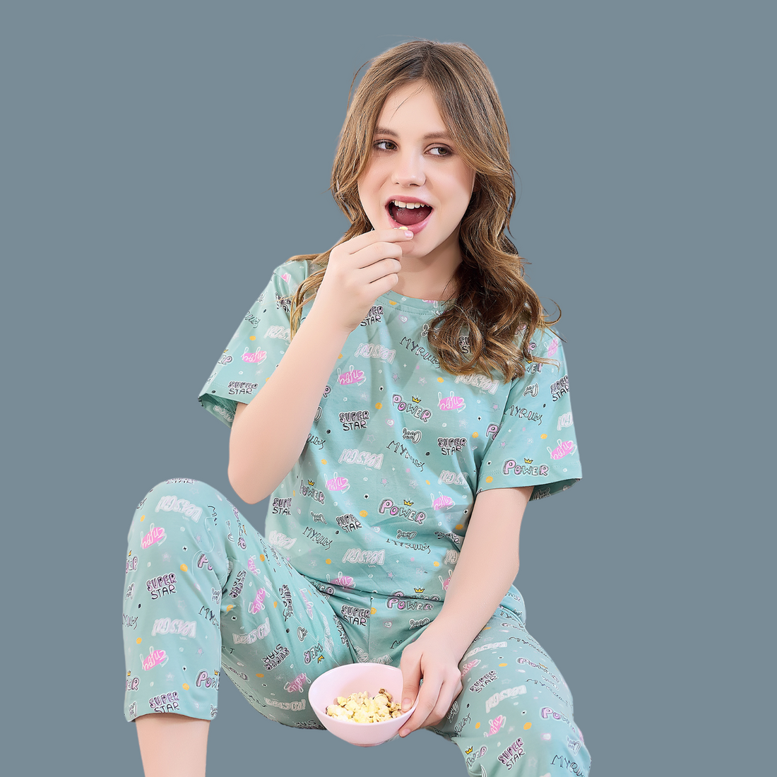 Blue Girls Night Suit