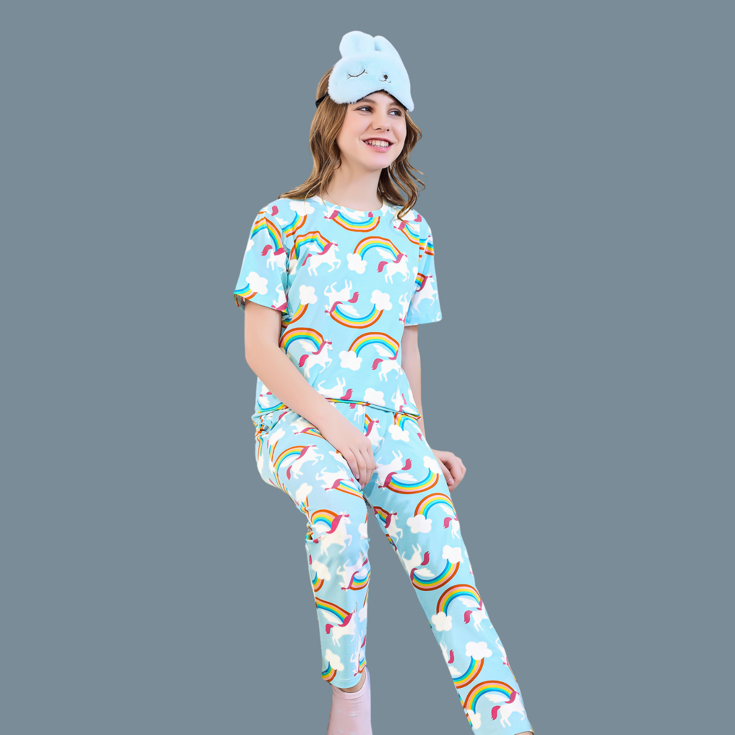 Blue Girls Night Suit