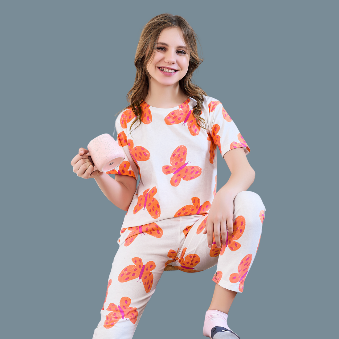 Pink Girls Night Suit