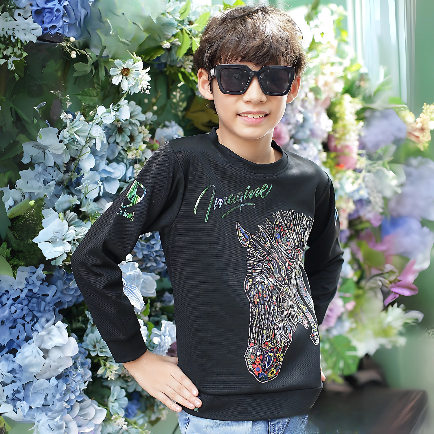 Boys Regular Fit Full Sleeves T-shirt