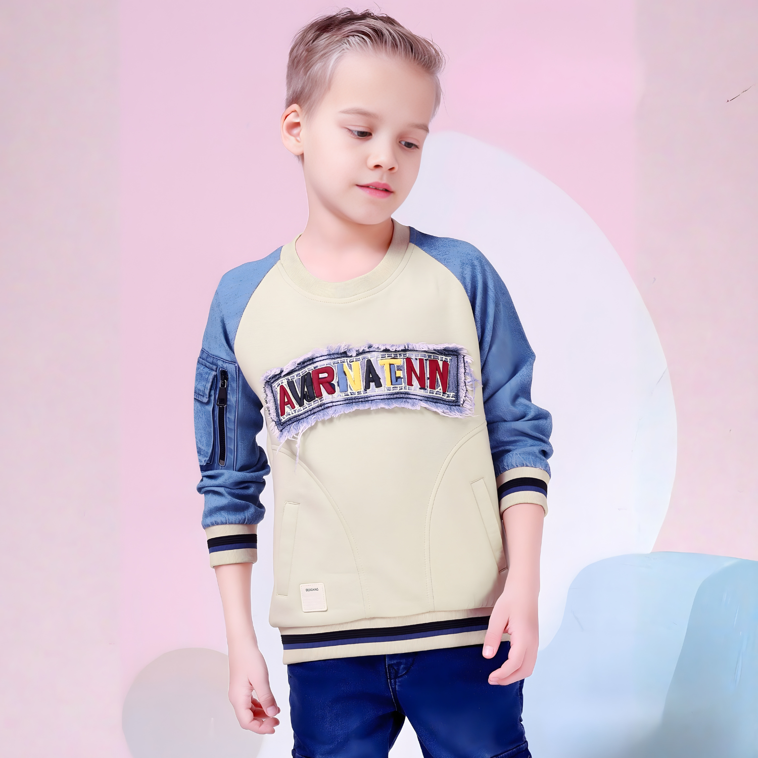 Stylish Full-Sleeves Round Neck T-shirt For boys