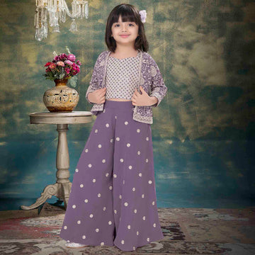 Girls Purple  Plazo Set