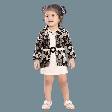 Party Wear Stylish Black Printed Frock