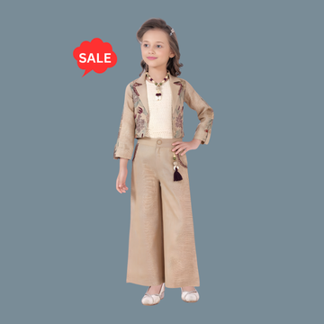 Trendy Fawn Pant Set For Girls (Extra 10% OFF @ Checkout)
