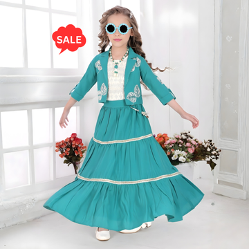 Girls Long Skirt Top With Jacket (Extra 10% OFF @ Checkout)