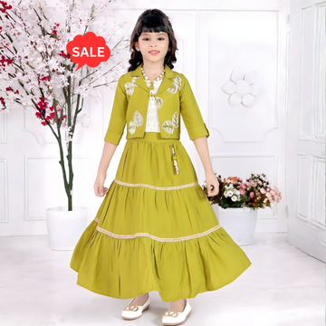 Girls Long Skirt Top With Jacket (Extra 10% OFF @ Checkout)