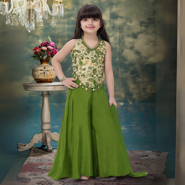 Kids Readymade Embroidered Palazzo Suit
