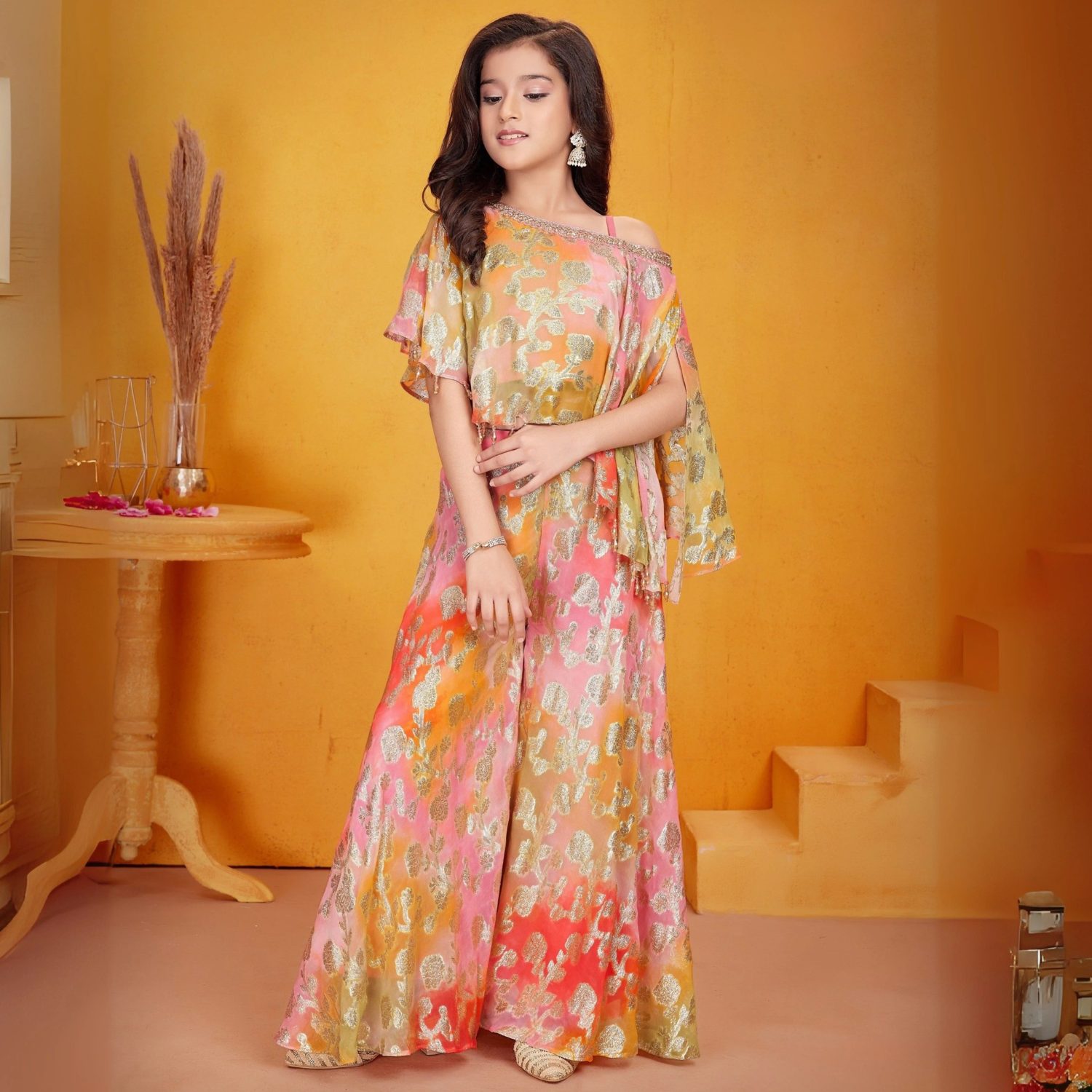 Stylish printed Green palazzo set