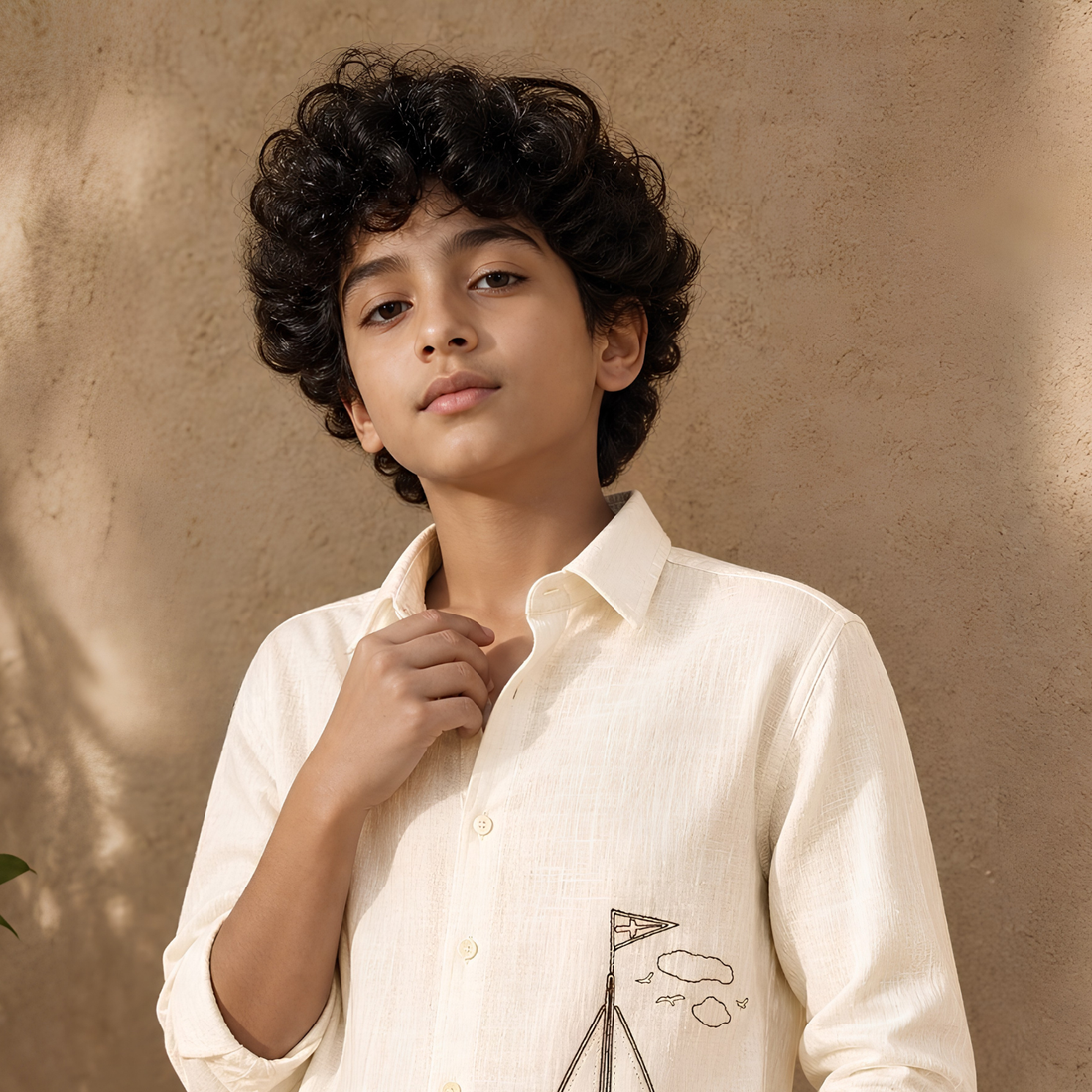 Boys Stylish Juniors Sailboat Print Shirt