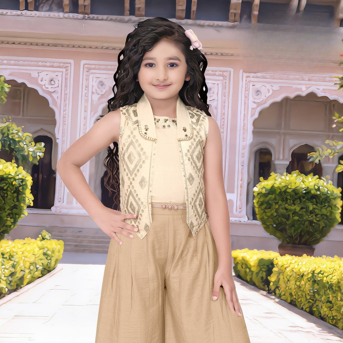 Stylish Girls Top & Dhoti Pant Set