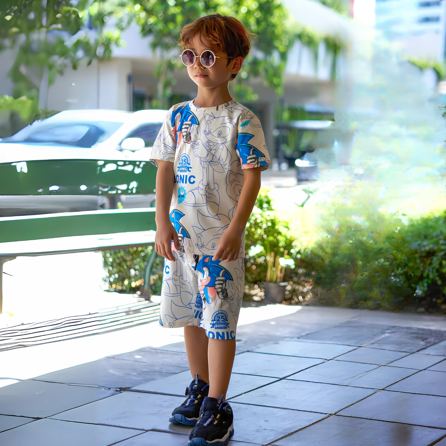 Printed Boys Blue Short Set