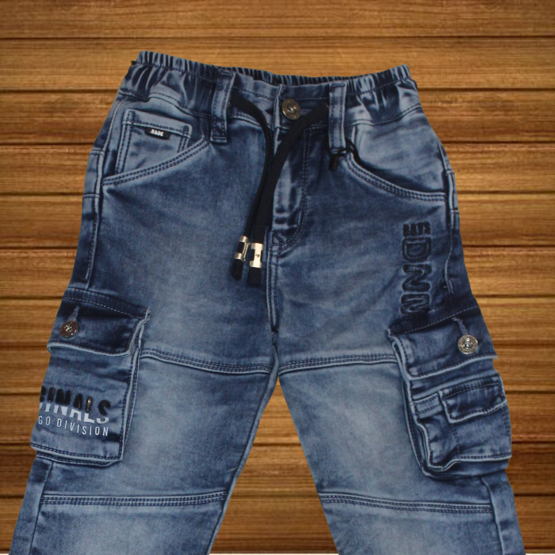 Light Blue Washed Cargo Jeans