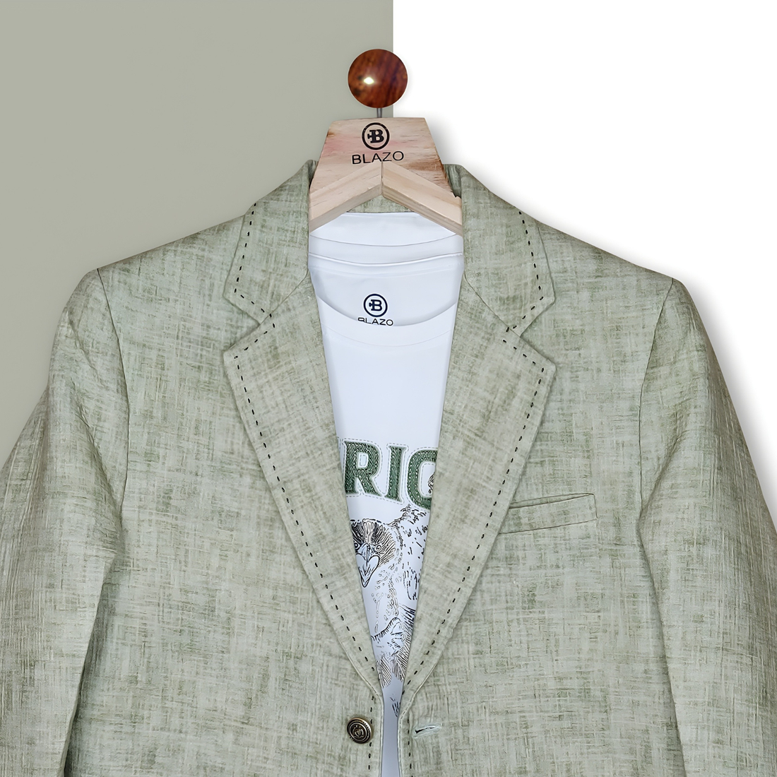 Boys Olive Green Colour Party Blazer