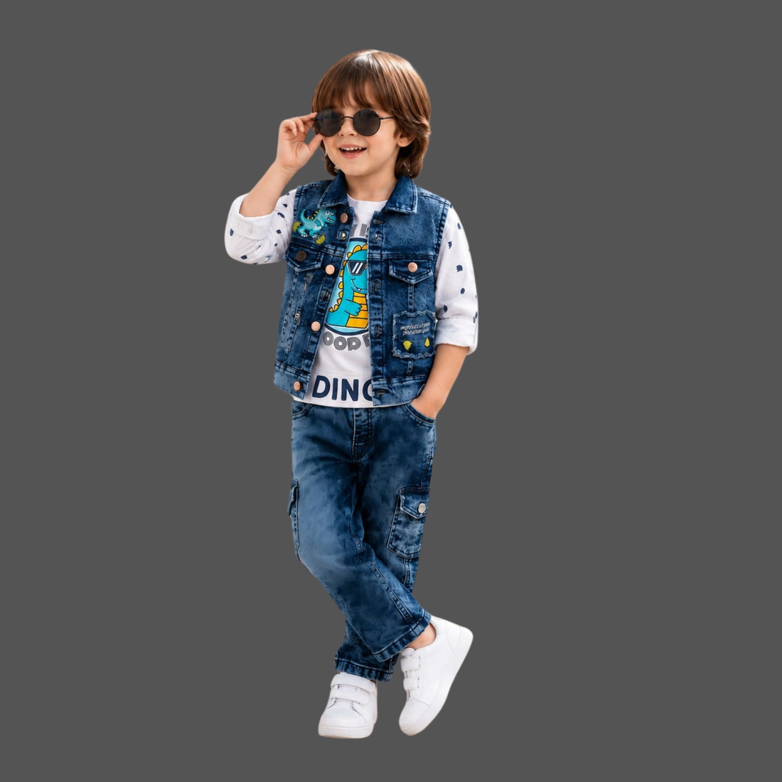 Blue Boys Festive & Party Jacket And Pant Set