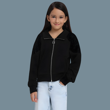 Girls Stylish Black Full Sleeves Jacket