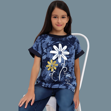 Girl Sunflower Graphic Cute Short Sleeve Top