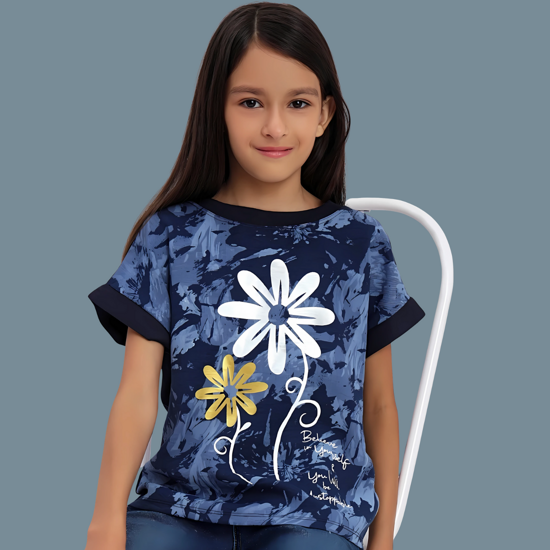 Girl Sunflower Graphic Cute Short Sleeve Top