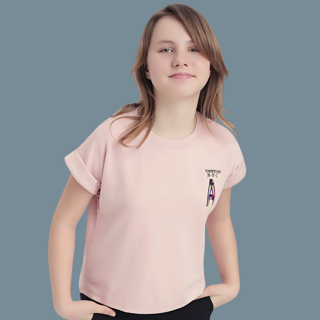 Pink Short Sleeves Round Neck Top