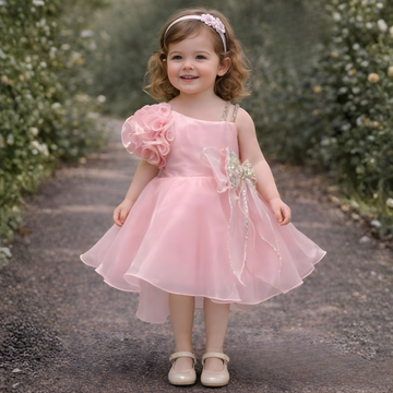 Beautiful Pink Organza Frock