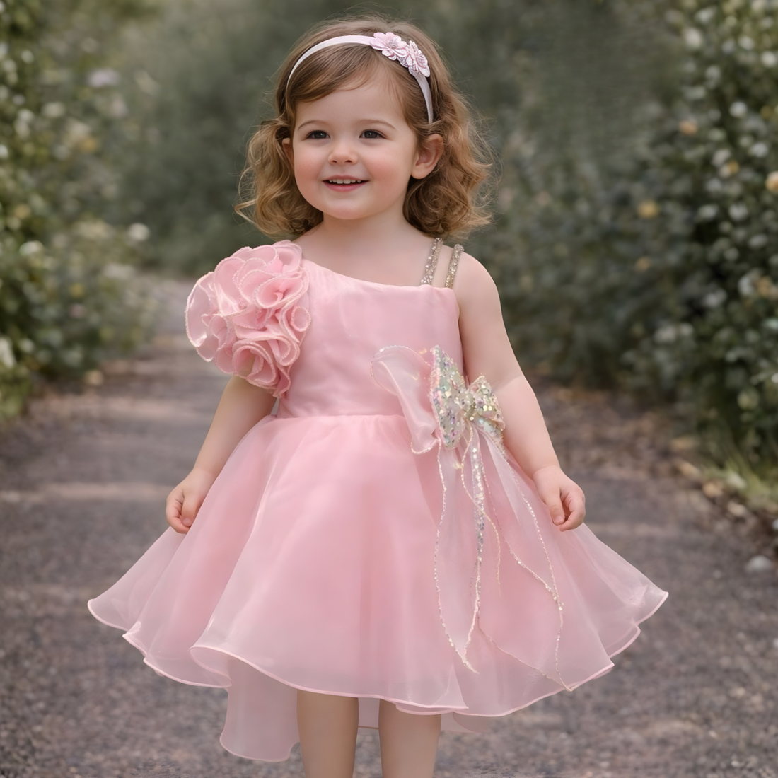 Beautiful Pink Organza Frock