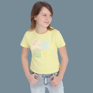 Girls Peach Round Neck Top
