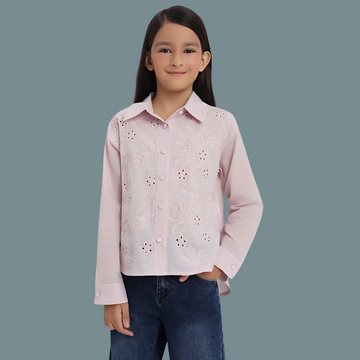Girls Purple Stylish  Cotton Shirt