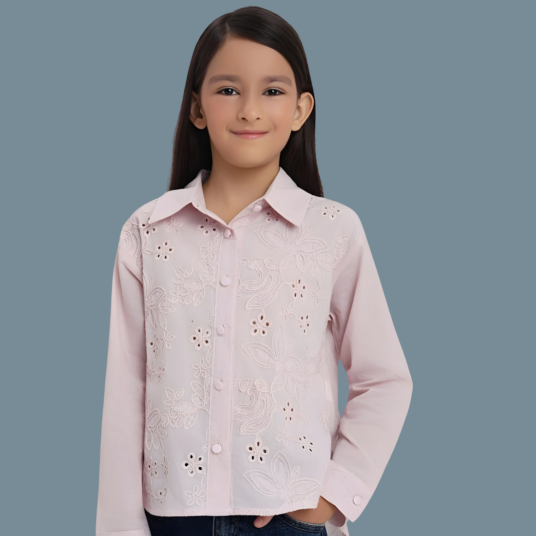 Girls Purple Stylish  Cotton Shirt
