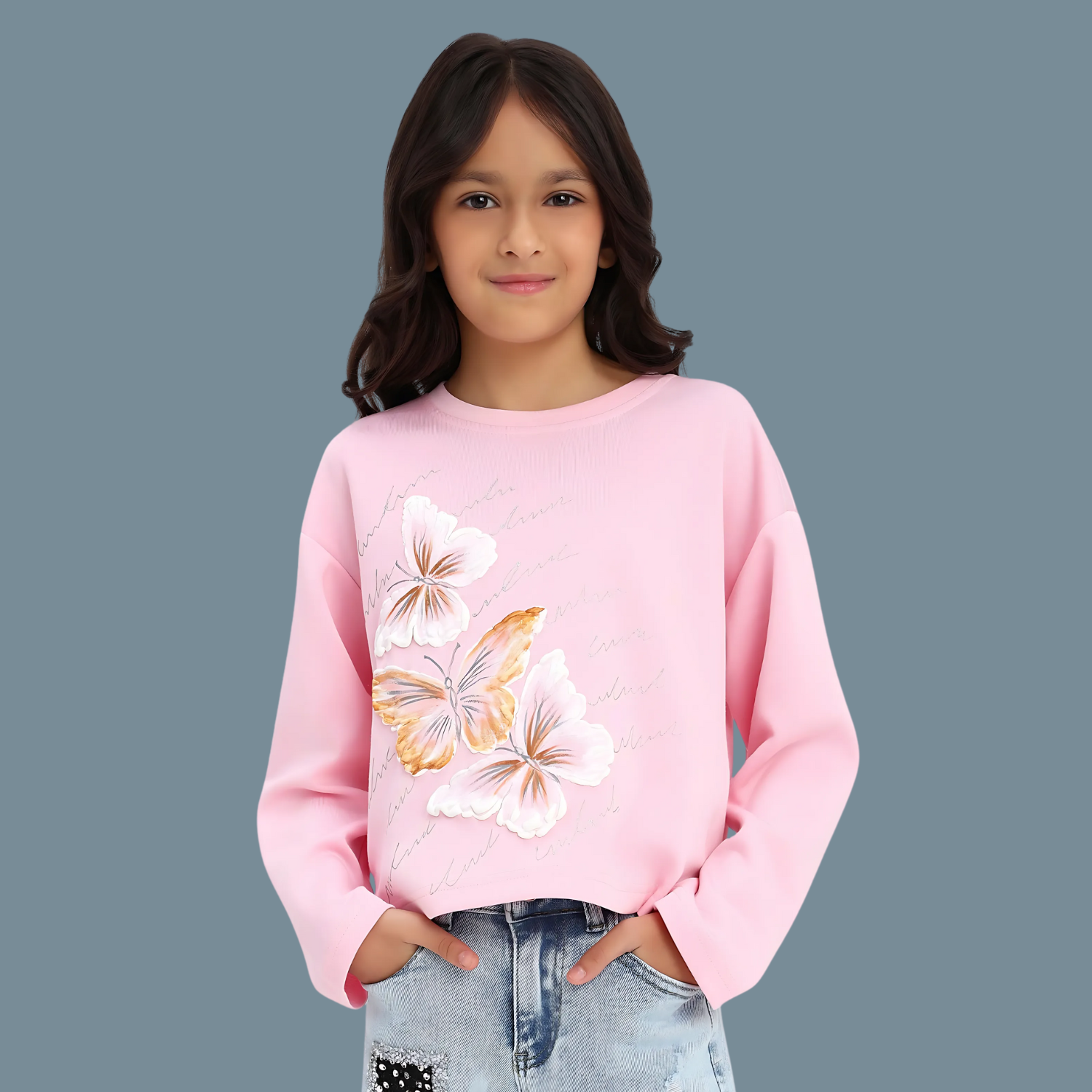 Girls Stylish Fashionable Full Sleeve Round Neck Top