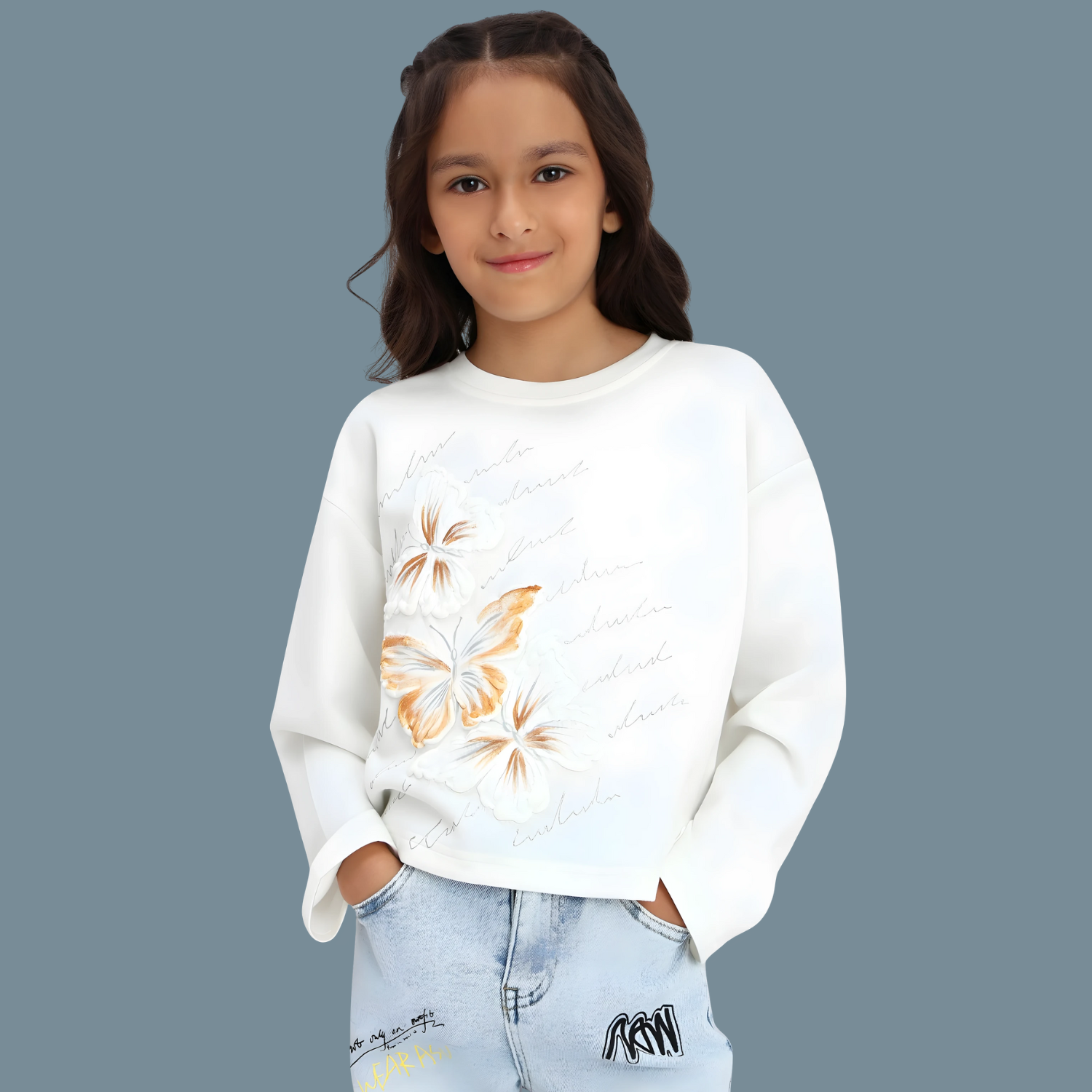 Girls Stylish Fashionable Full Sleeve Round Neck Top
