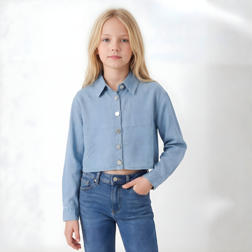 Girls Stylish Fashionable Light Blue Shirt