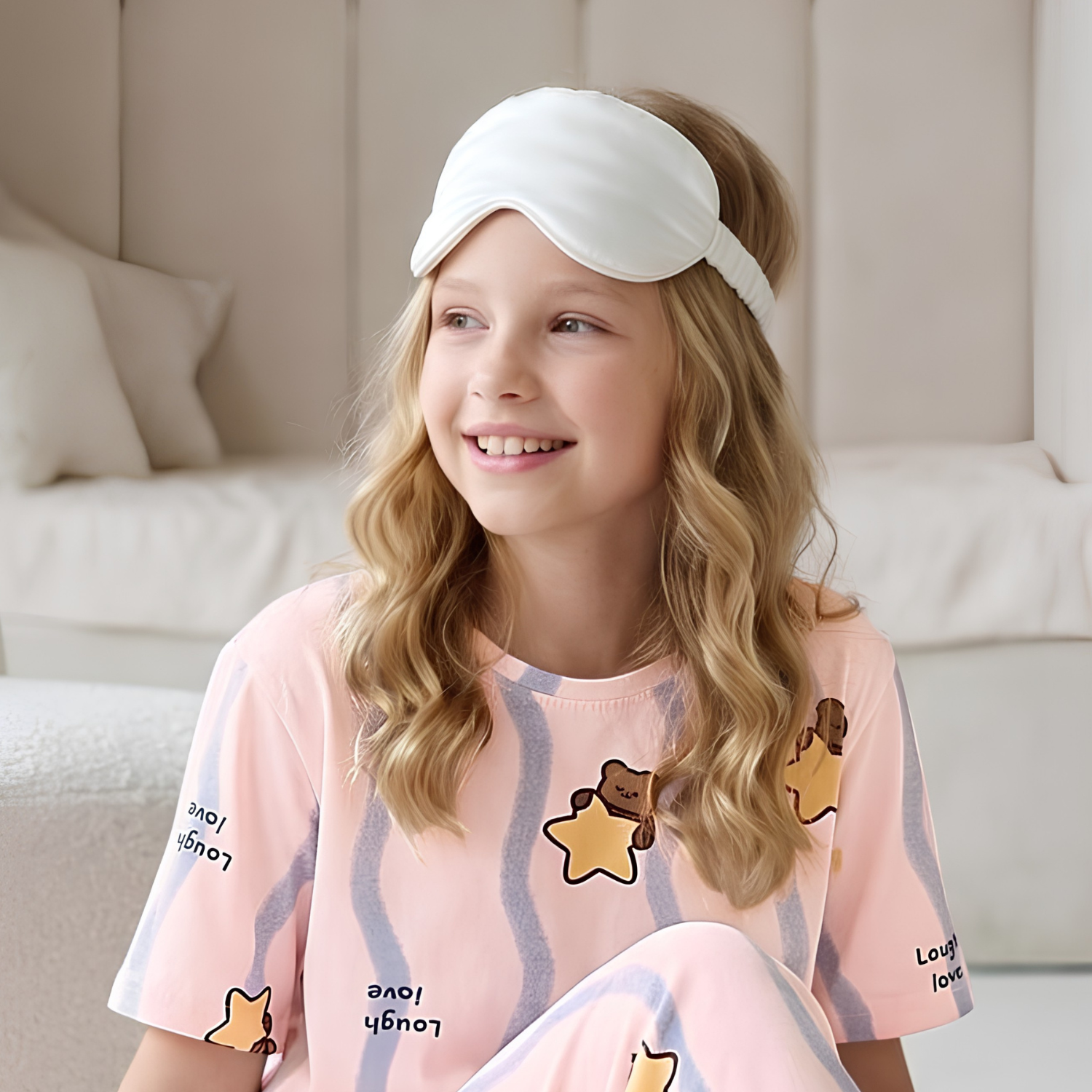 Girls pink co-ord night suit