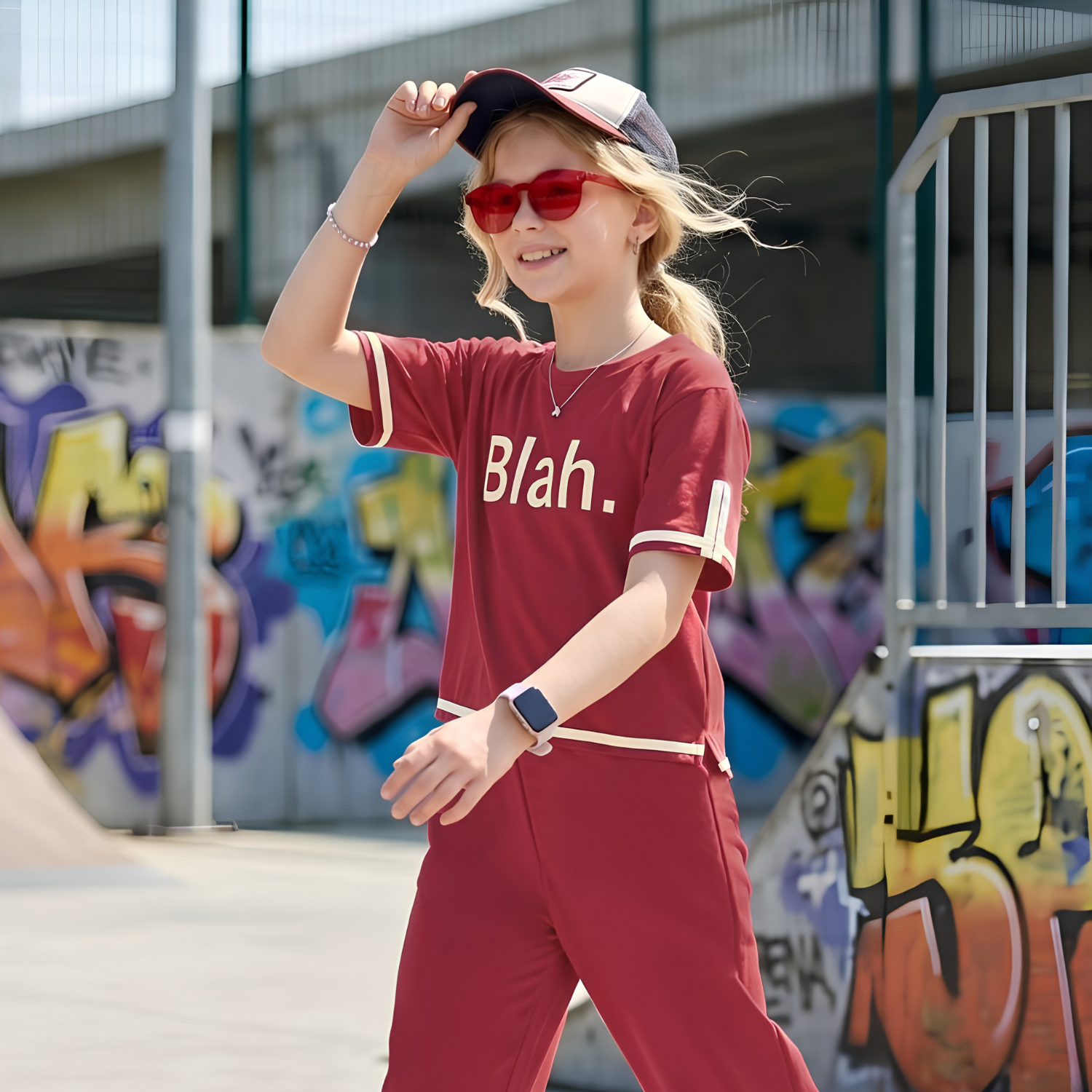 Girls maroon co-ord set