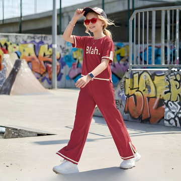 Girls maroon co-ord set
