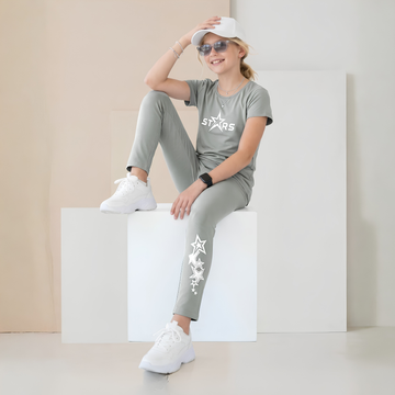 Girls grey co-ord set with star print