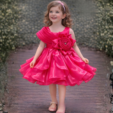 Floral Embellished Party Wear Frock For Girls