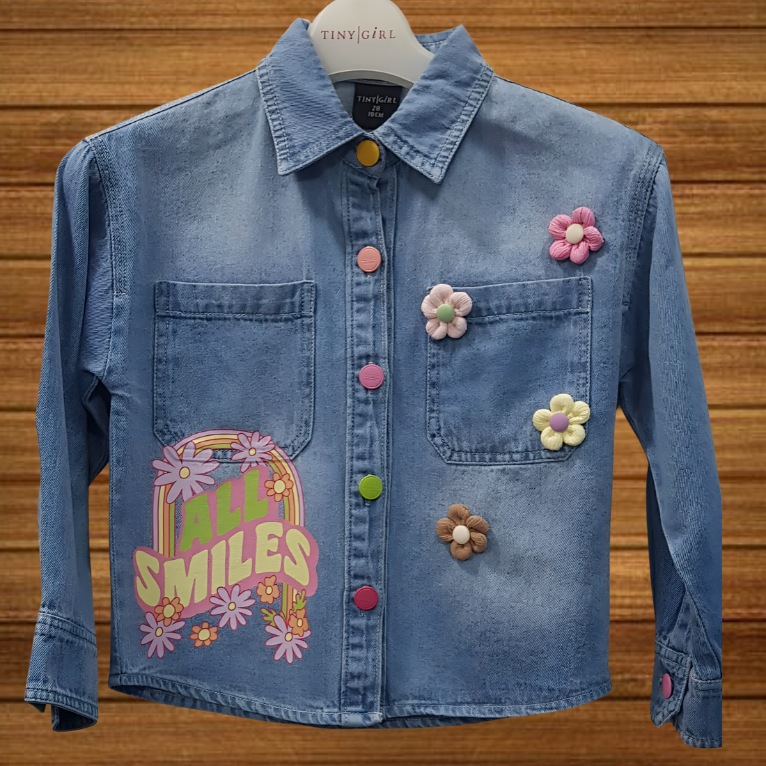 Embellished Cotton Collared Girls Top