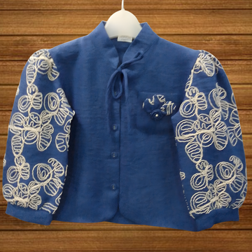 Girls Stylish Blue Embroidered Top
