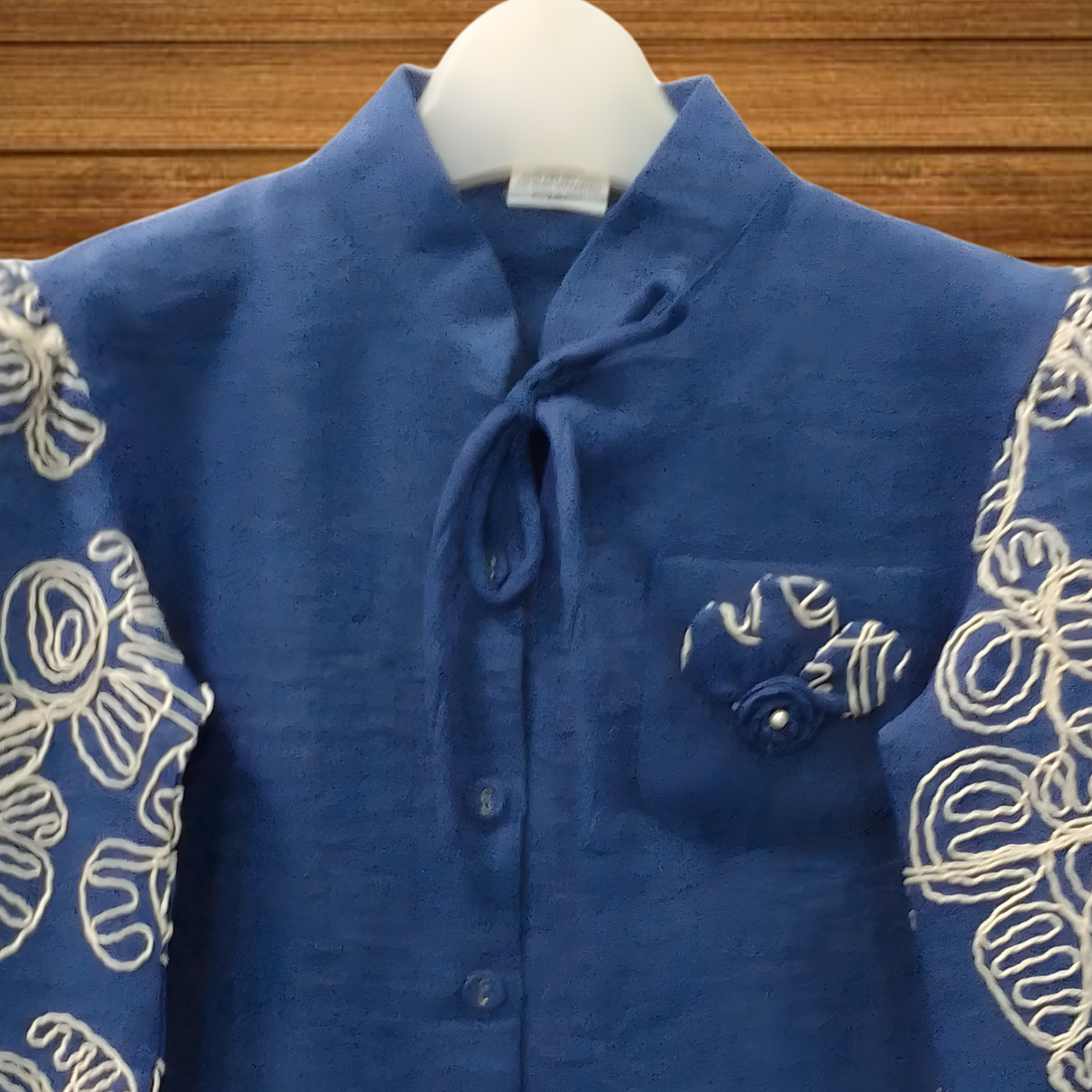 Girls Stylish Blue Embroidered Top