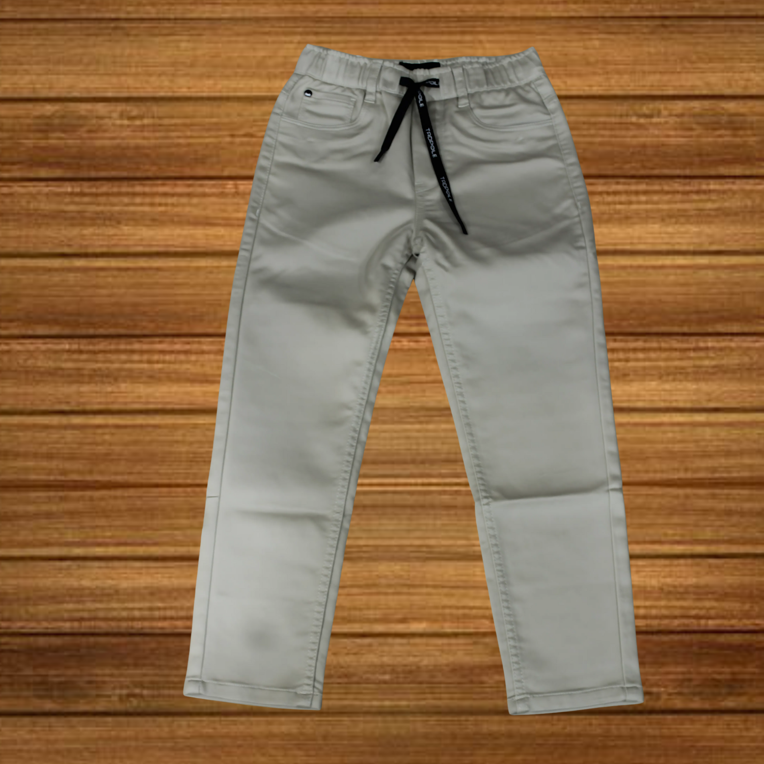 Solid Fawn Cotton Denim Jeans For Boys