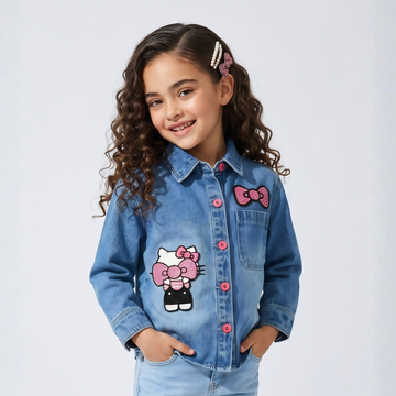 Girls Cute Baby Denim Blue Shirt