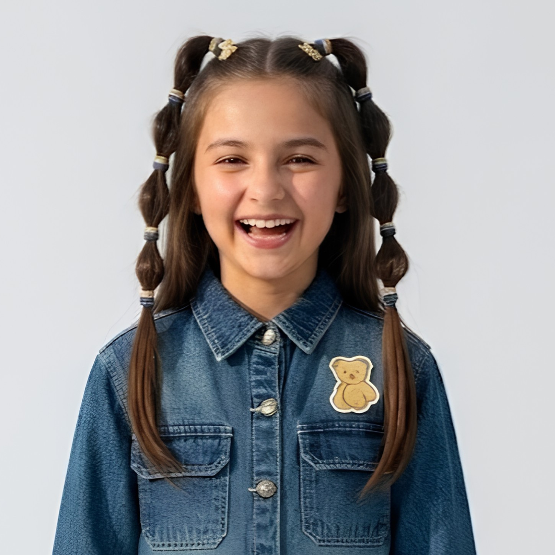 Girls Cute Baby Denim Blue Shirt