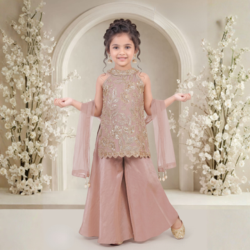 Brown Stylish Palazzo Set For Girls with Dupatta