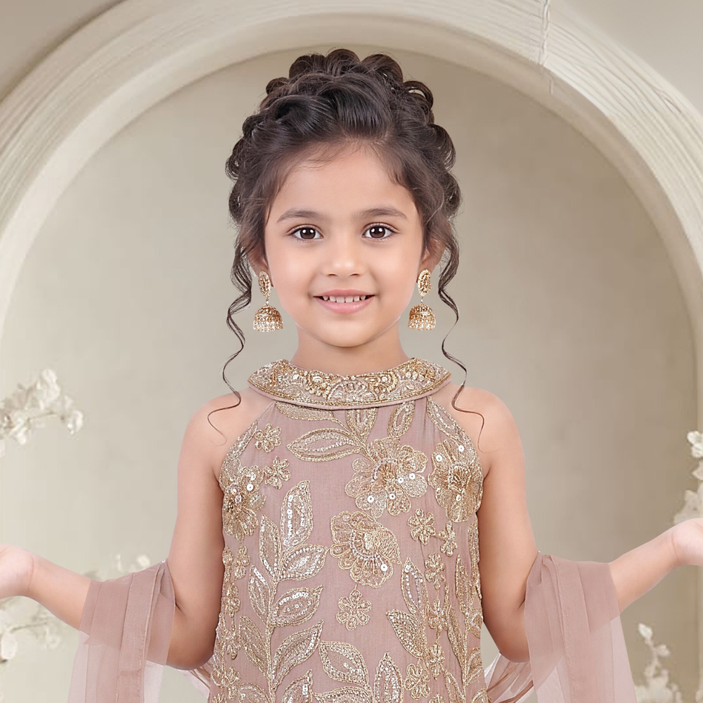 Brown Stylish Palazzo Set For Girls with Dupatta