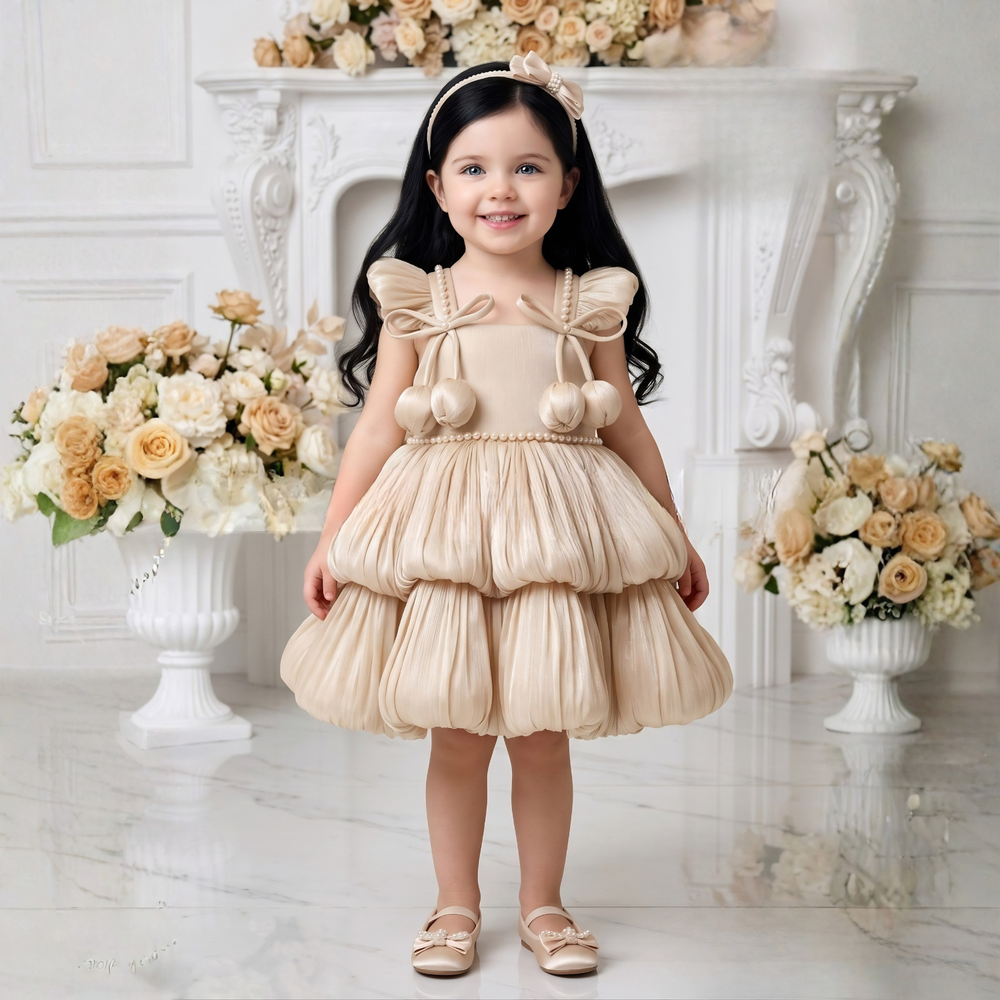 Fawn designer organza party wear frock