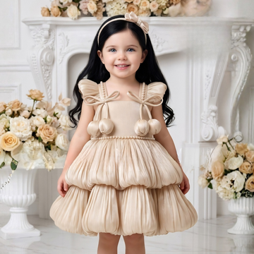 Fawn designer organza party wear frock