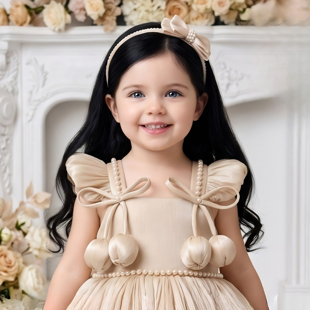 Fawn designer organza party wear frock