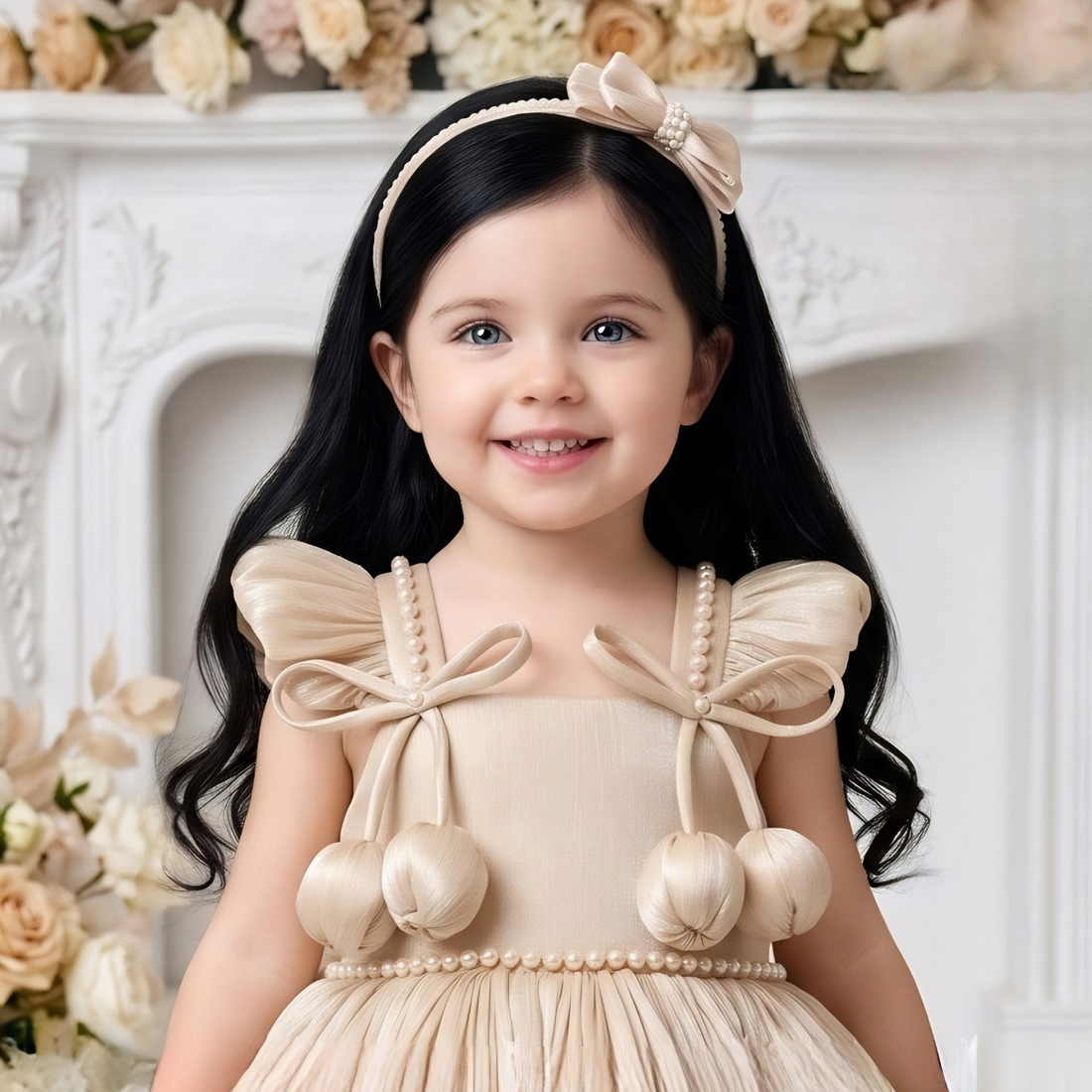 Fawn designer organza party wear frock