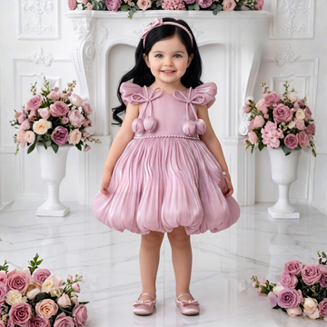 Light pink designer organza party wear frock