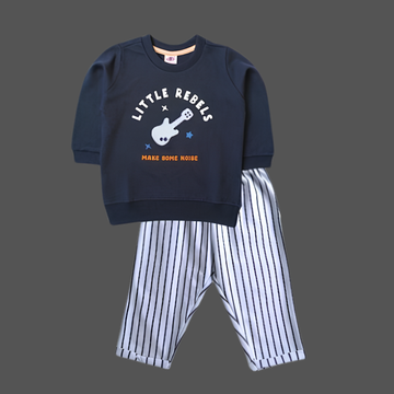 Trendy Kids Cotton Blend Full Sleeve Trouser Set