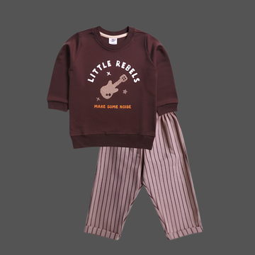 Trendy Kids Cotton Blend Full Sleeve Trouser Set